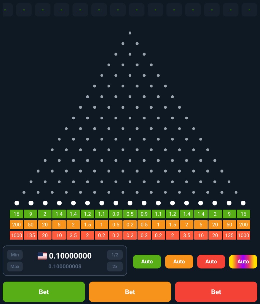 Plinko Jet — Game interface screenshot from Coins.Game